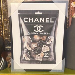 Luxury Brand NWT Black and White Gummy Sweets Wall Art 11x14